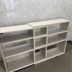 SATO SANGYO 伸縮収納棚 可変式ラック テレビ台 ホワイト 最大166cmの画像