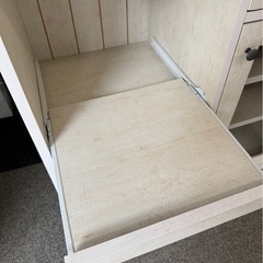 木製レンジボード　白　食器棚　シェルフ　の画像