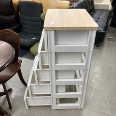 坂2603-804 ウッドトップチェスト ホワイト 5段 W560 キズ汚れ有りの画像