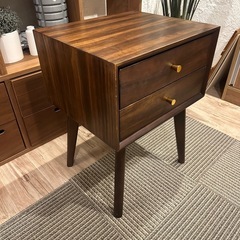 天然木サイドチェスト ウォールナットの画像