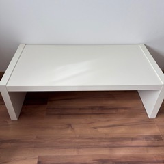 【美品】ホワイト 木製テーブル ガラス天板 IKEA プレイテーブルの画像