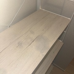 【早いもの勝ち】ニトリ 突っ張りラック ホワイト 木目調棚 収納ラックの画像