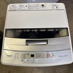【富山市内配送費用無料！】アクア　洗濯機　AQW-S45H 2020年製の画像