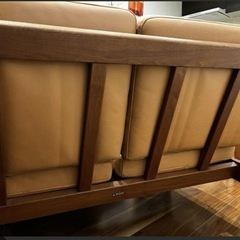 木蔵　ウォールナット本革2人掛けソファの画像