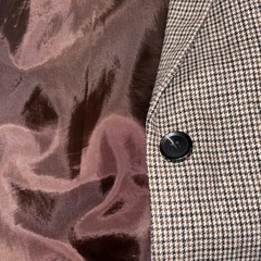 千鳥格子柄ジャケットレディースゆったりMの画像