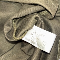 コサージュ付きワンピース サイズＬカーキ系の画像