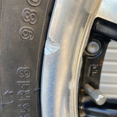 No.217スタッドレスタイヤ225/55/18 5H PCD114.3スチールホイール付4本セットの画像