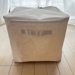 【美品】無印 ポリエステル麻 ソフトボックス  フタ式  Lの画像