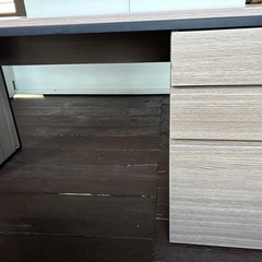 ワークデスク　机　作業机　勉強机　木目調　片袖タイプ　　デスクワゴンの画像