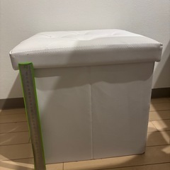 収納スツール オットマン ホワイトの画像