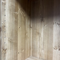 木製本棚　木製カゴ2個付きの画像