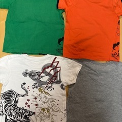 子供服 半袖Tシャツ 4枚セット まとめ売り 100cm 龍 虎 色違い 双子の画像