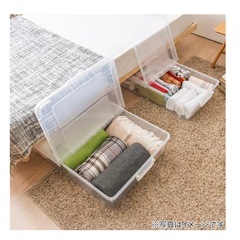 【2個セット】ニトリ ベッド下収納ケース M & L 透明【中野区野方直接取引限定】の画像