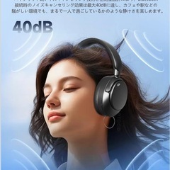 ワイヤレスヘッドホン 黒 防水2026最新Bluetooth 5.4の画像