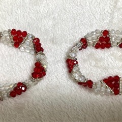ハンドメイド:赤系 ビーズ ブレスレット: ハンドメイドビーズブレスレット: 手工芸:アクセサリーの画像
