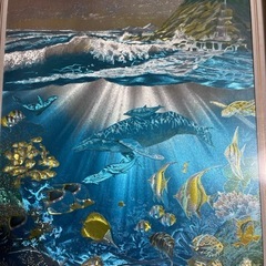 海と魚の絵の画像