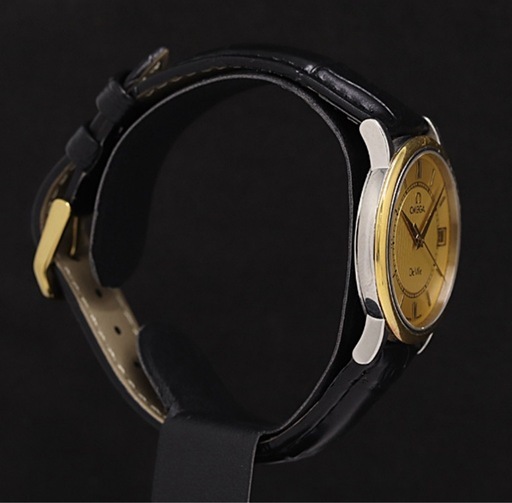 良品 オメガ デビル プレステージ OMEGA Deville 
56473420 QZ ゴールド文字盤 メンズ腕時計 