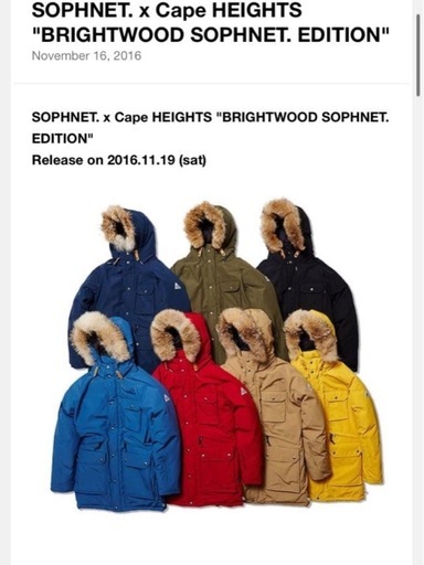 Cape HEIGHTS x SOPHNET. ダウンジャケット ブラック