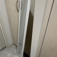 「全身鏡 姿見 120cm ホワイト 立てかけタイプ 無料の画像