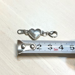 ②ネックレス マグネット留め具 2個セット ハート 簡単着脱 アクセサリーパーツの画像