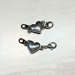 ②ネックレス マグネット留め具 2個セット ハート 簡単着脱 アクセサリーパーツの画像