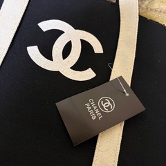 ノベルティ 非売品 CHANEL シャネル トートバッグ キャンバスバッグ ブラックの画像