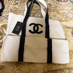 キャンバストートバッグ ノベルティ 非売品 CHANEL シャネル ホワイト トートバッグの画像