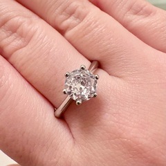 ①ジルコニアリング 13号 レディース 指輪 大粒 キラキラ 高見え シルバーの画像