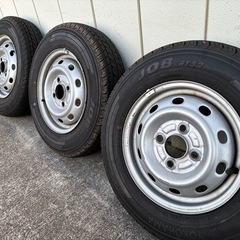 【お取引決定しました】【超お買い得】軽トラ軽バンに ホイールセット済み国産9分山夏タイヤ   　の画像