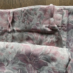 美品】カーテン　ピンク花柄×2枚①の画像