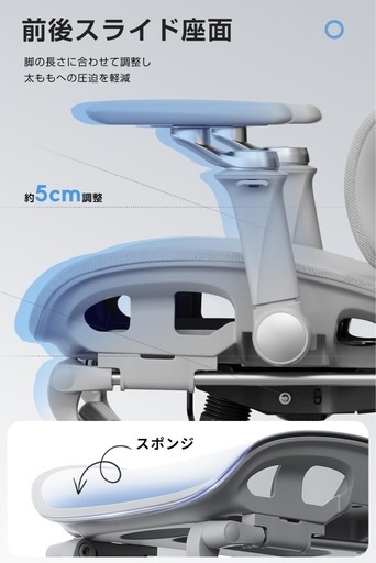 【新品未使用】人体工学チェア オフィスチェア フットレスト　3Dヘッドレスト 6Dアームレスト