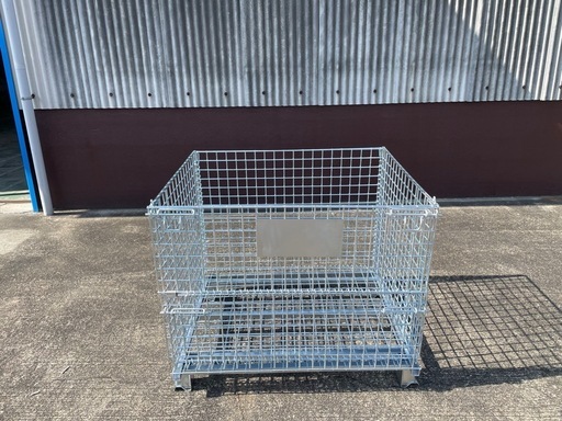 新品メッシュパレットW1000×800×850mm鉄カゴ パレティーナ 折畳み可 段
