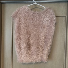 GU フェザーヤーンニットプルオーバー ピンク Mサイズ ジーユーの画像
