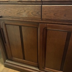 【昭和レトロ】木製食器棚（上下分割可）★直接引き取りに来られる方限定★の画像