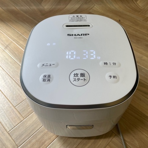 SHARP 炊飯器 マイコンジャー KS-C5E2-W 2023年製 3合炊き ホワイト シャープ 一人暮らし 新生活 調理道具