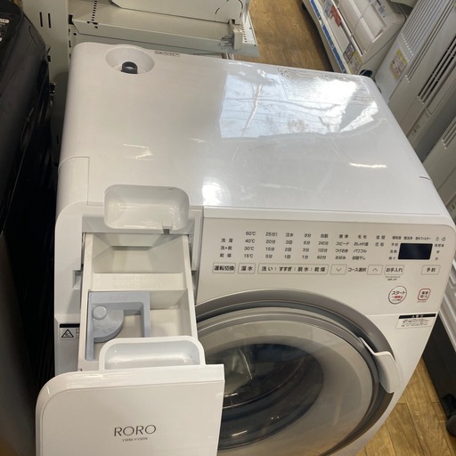 ⭐️高年式⭐️RORO 9/4.5kg ドラム式洗濯機 YMW-YV90N  コンパクト 斜めドラム 左開き トリプル自動お掃除 No