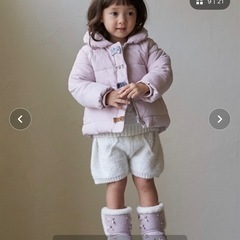 新品未使用　petit main 80cm洗える中綿リボンジャケット　ブルゾンの画像