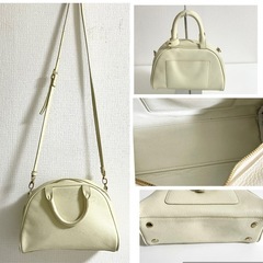 NOLLEY'S ノーリーズ オフホワイト ボストン型 ハンドバッグ ショルダーバック　2wayの画像