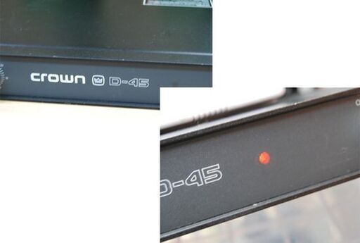 業務用 120V CROWN パワーアンプ D45 ブラック 動作確認済み MADE IN USA XLR端子 音響機器 クラウン 札