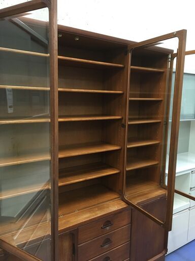 ★リユースのサカイ横浜南店★YM1976  食器棚 ブラウン W150×D45×H200 クリーニング済み