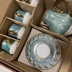 Cherry China ティーセット カップ＆ソーサー ポット ミルク 木箱の画像