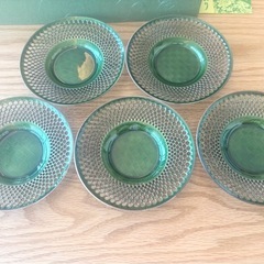 【和食器まとめ売り】織部 茶碗蒸し容器、茶托、蓋付き小鉢　長期保管品の画像