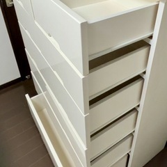 ★ ニトリ 6段チェスト / タンス / ホワイト / 光沢仕上げ 【美品】の画像