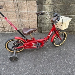 折りたたみ自転車　子供自転車　補助輪付き　舵取り　の画像
