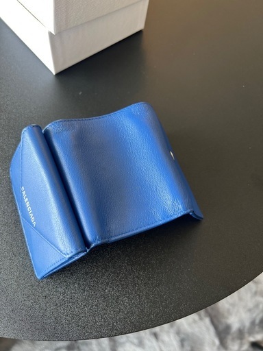 バレンシアガ BALENCIAGA 3つ折り財布 ミニウォレット ブルー 美品
