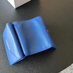 バレンシアガ BALENCIAGA 3つ折り財布 ミニウォレット ブルー 美品
の画像