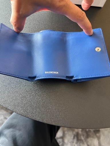 バレンシアガ BALENCIAGA 3つ折り財布 ミニウォレット ブルー 美品
