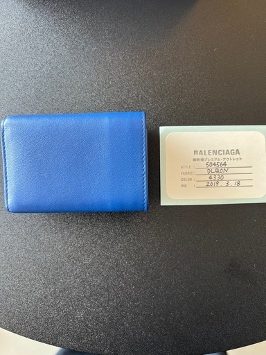 バレンシアガ BALENCIAGA 3つ折り財布 ミニウォレット ブルー 美品
