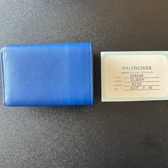 バレンシアガ BALENCIAGA 3つ折り財布 ミニウォレット ブルー 美品
の画像