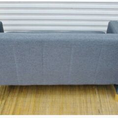 アイリスオーヤマ 2人掛け コンパクトソファ FBS-2P グレー　幅約113㎝　シンプル　一人暮らし　ファブリック　直接引取歓迎　1086ZSの画像